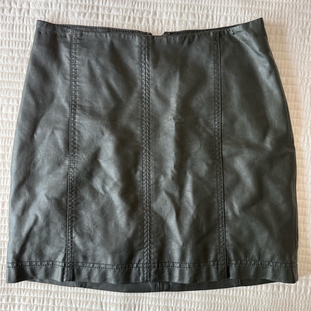 Free People Modern Femme Novelty Mini Vegan Leather Skirt in black - Picture 3 of 5